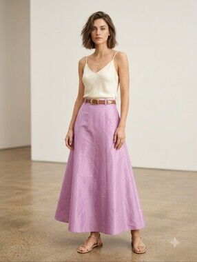 Vintage Cartise Taffeta High Waist Pink Purple Iridescent Ball Skirt 80s 90s Y2K